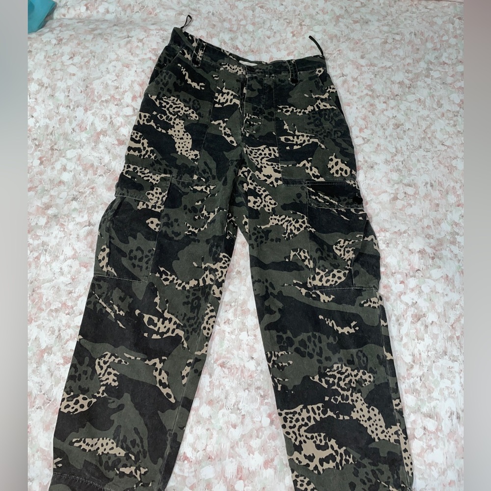 Zadig & Voltaire Camo Cargo Pants with Animal Print